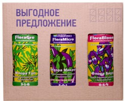 Комплект удобрений FloraSet для жесткой воды 1 л